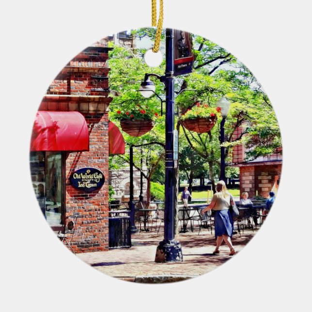 Corning NY - Charming Cafe Ceramic Ornament (Front)