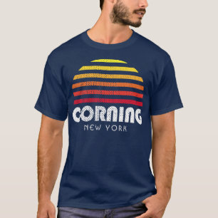 Corning NY Finger Lakes Retro Sunset T-Shirt