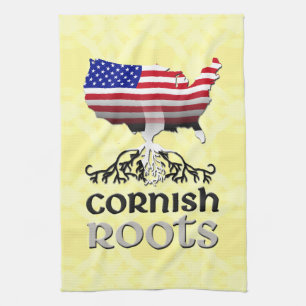 Cornish American Ancestry Roots Tea Towel
