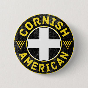 Cornish American Flag 6 Cm Round Badge