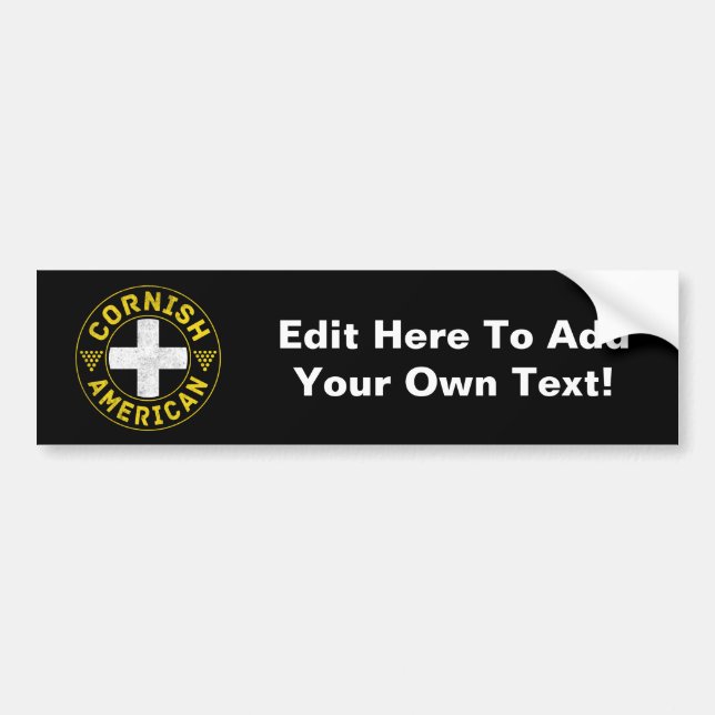 Cornish American Flag Bumper Sticker (Front)