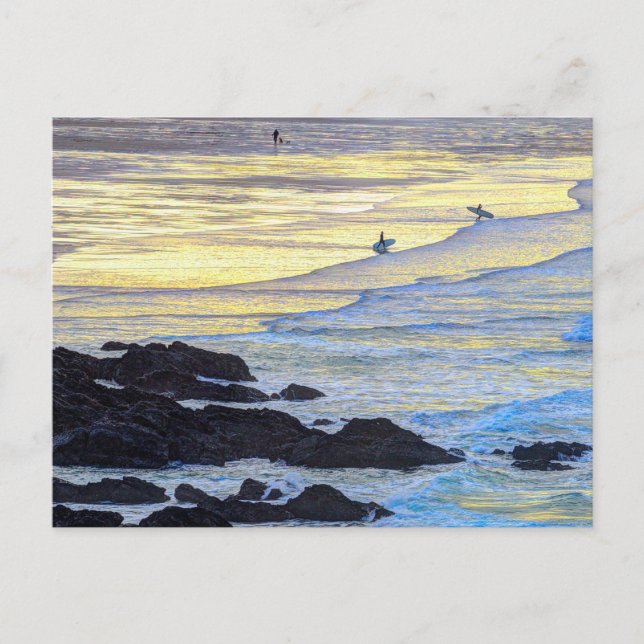Cornish Beach Sunset  Holiday Postcard (Front)