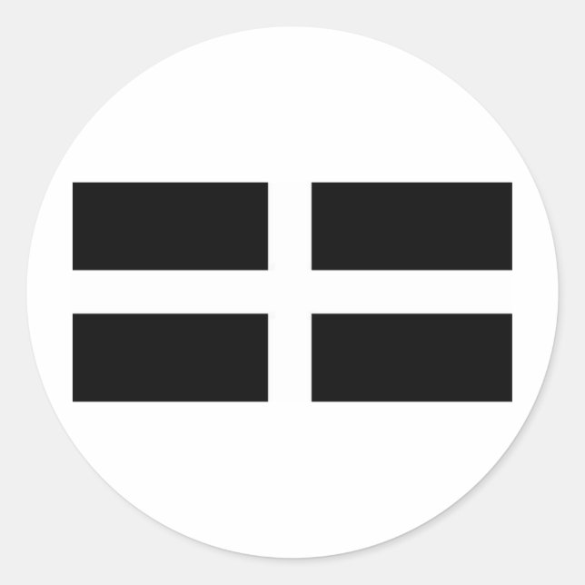 CORNISH FLAG CLASSIC ROUND STICKER (Front)