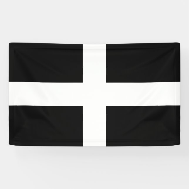 Cornish Flag (Cornwall) (County of England, UK) Banner (Horizontal)