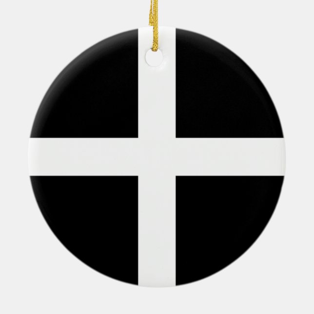Cornish Flag (Cornwall) (County of England, UK) Ceramic Ornament (Back)