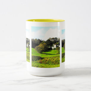 Cornish landscape Two-Tone coffee mug