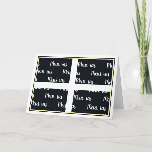 Cornish language thank you meur ras card (Front)