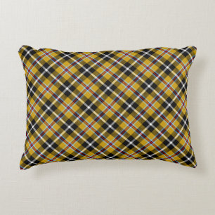 Cornish National Tartan Yellow and Black Plaid Decorative Cushion