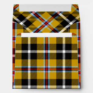 Cornish National Tartan Yellow and Black Plaid Envelope