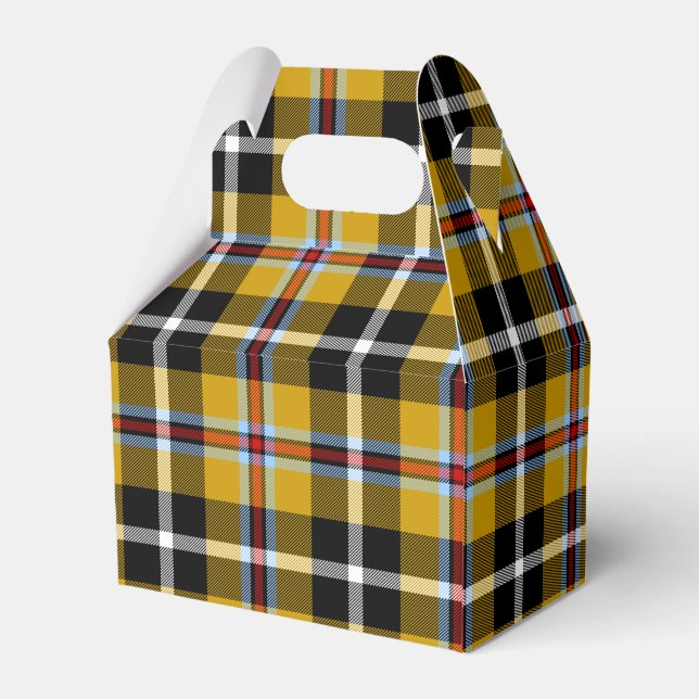 Cornish National Tartan Yellow and Black Plaid Favour Box (Back Side)