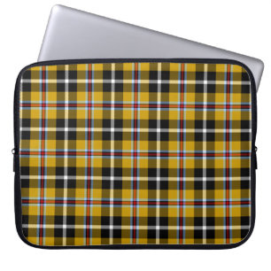 Cornish National Tartan Yellow and Black Plaid Laptop Sleeve