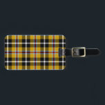 Cornish National Tartan Yellow and Black Plaid Luggage Tag<br><div class="desc">Cornish National Clan Tartan Yellow and Black Plaid</div>