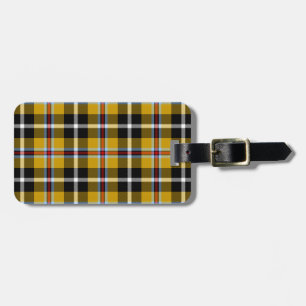 Cornish National Tartan Yellow and Black Plaid Luggage Tag