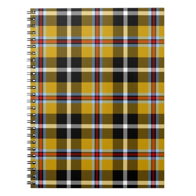 Cornish National Tartan Yellow and Black Plaid Notebook (Front)