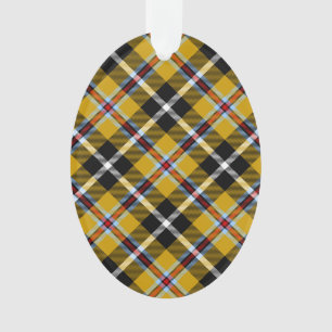 Cornish National Tartan Yellow and Black Plaid Ornament