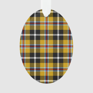 Cornish National Tartan Yellow and Black Plaid Ornament