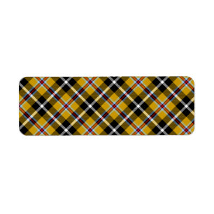 Cornish National Tartan Yellow and Black Plaid Return Address Label