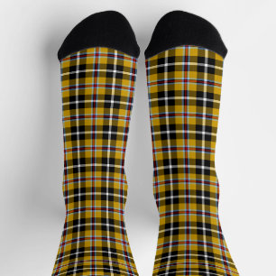 Cornish National Tartan Yellow and Black Plaid Socks