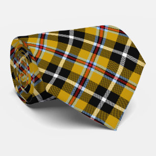 Cornish National Tartan Yellow and Black Plaid Tie