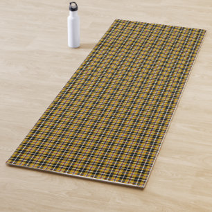 Cornish National Tartan Yellow and Black Plaid Yoga Mat
