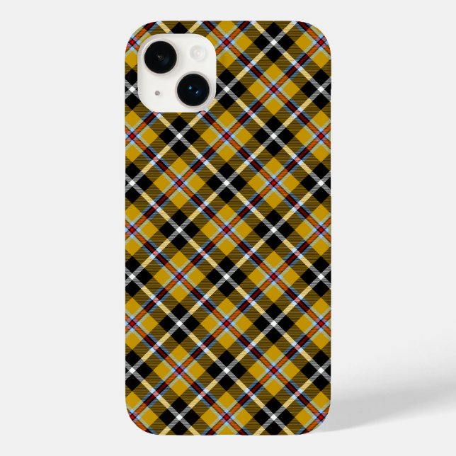 Cornish National Tartan Yellow Black Plaid Case-Mate iPhone Case (Back)