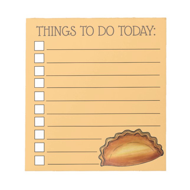 Cornish Pasty UK British Meat Pie Savoury Pastry Notepad (Front)