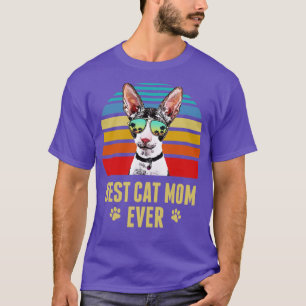 Cornish Rex Cat Best Cat Mum Ever Retro Beach Vibe T-Shirt