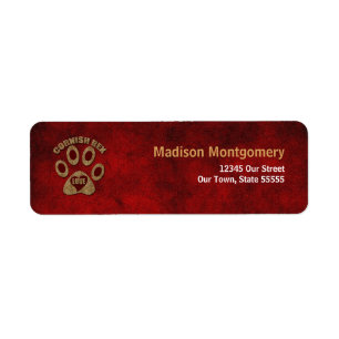 Cornish Rex Cat Breed Red Address Labels