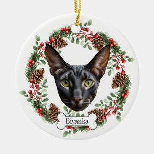 cornish rex cat ceramic ornament