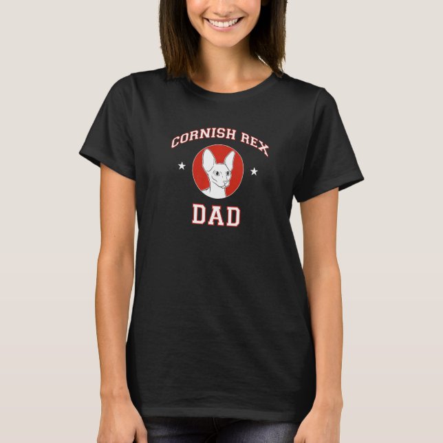 Cornish Rex Cat Dad T-Shirt (Front)