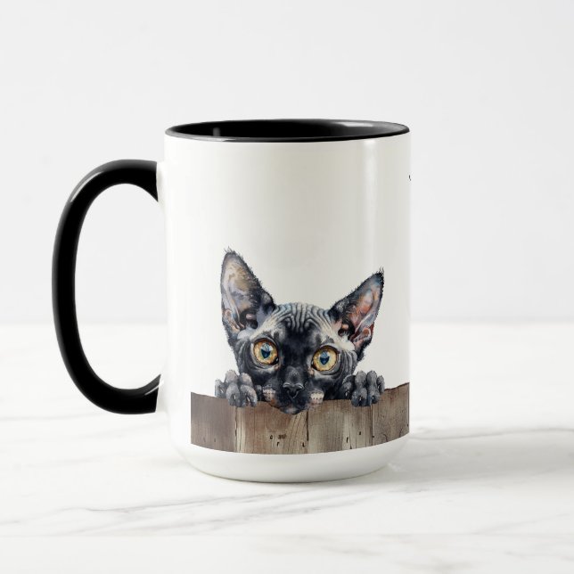 Cornish Rex Cat Mug (Left)