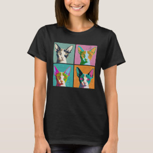 Cornish Rex Cat Pop Illustration Colourful Animal T-Shirt