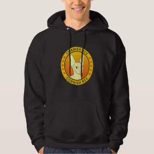 Cornish Rex Cat Portrait Hoodie