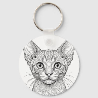 Cornish Rex Kitten Keychain