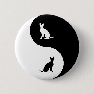 Cornish Rex Yin Yang 6 Cm Round Badge