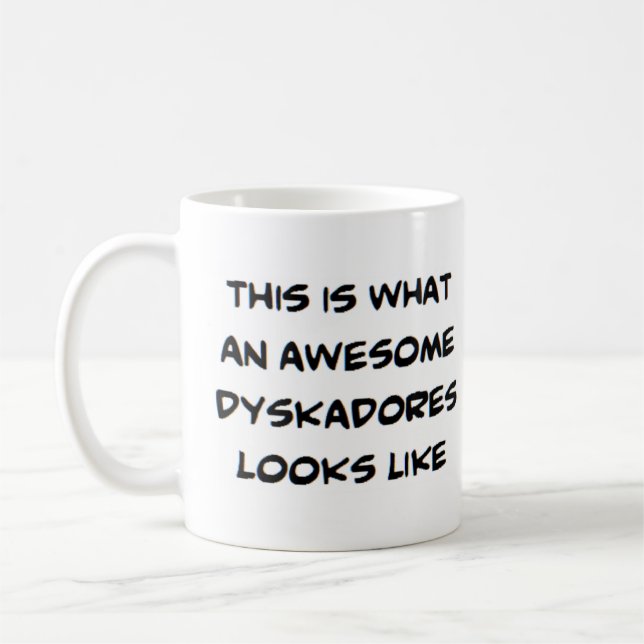 cornish teacher dyskadores, awesome coffee mug (Left)
