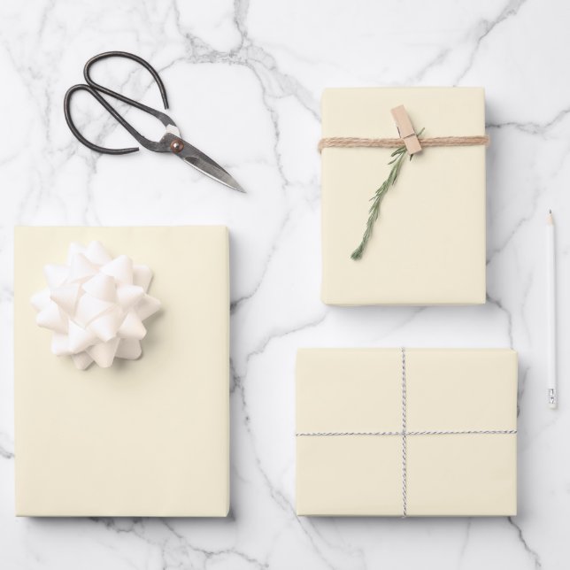 Cornsilk Solid Colour Wrapping Paper Sheet (Front)