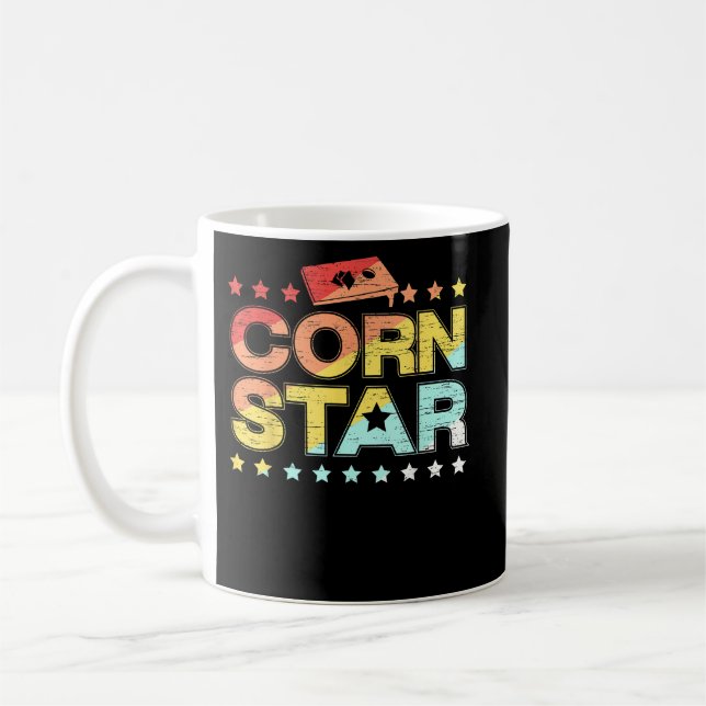 Cornstar a Cornhole Player Funny Coffee Mug (Left)