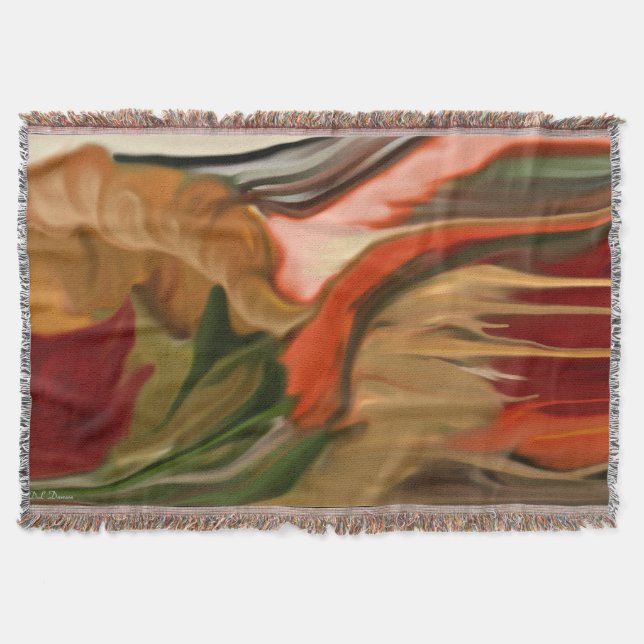 Cornucopia Abstract Art Throw Blanket (Front)