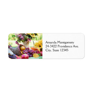 Cornucopia Autumn Harvest Chef's Table Return Address Label