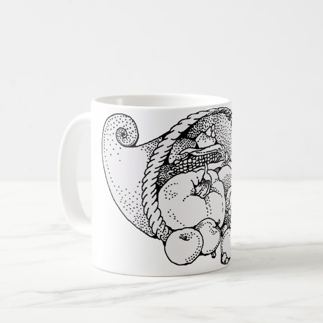 cornucopia coffee mug (Front Left)