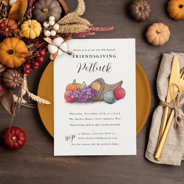 Cornucopia Friendsgiving Potluck Invitation (Creator Uploaded)