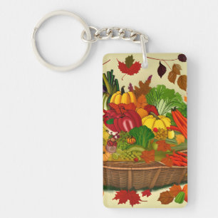 Cornucopia full of vegetables key ring