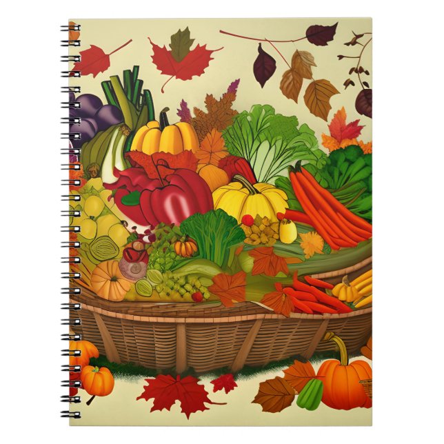 Cornucopia full of vegetables  notebook (Front)