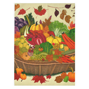 Cornucopia full of vegetables tablecloth