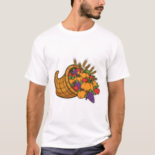 Cornucopia Harvest Abundant Thanksgiving Art T-Shirt