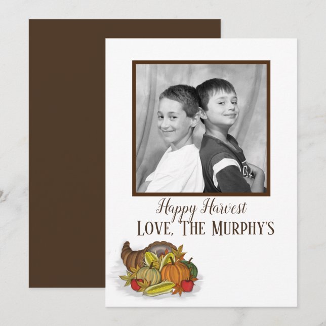 Cornucopia Harvest Photo Card (Front/Back)