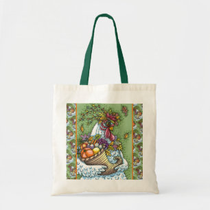 CORNUCOPIA HEN, THANKSGIVING CHICKEN FALL HARVEST TOTE BAG