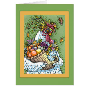 CORNUCOPIA HEN, THANKSGIVING CHICKEN HARVEST Blank