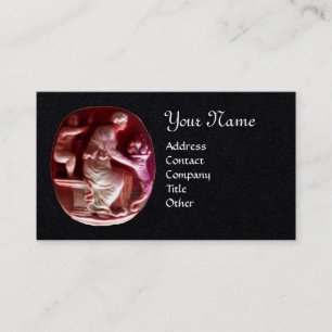 CORNUCOPIA MONOGRAM Anrique Red Black Paper Business Card